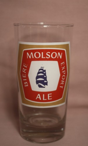 VINTAGE RETRO MOLSON EXPORT ALE BEER DRINKING GLASS 10 OZ. SHIP GRAPHIC ...