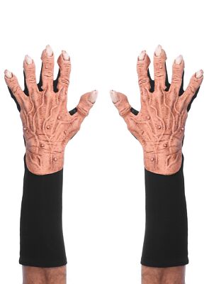 Monsterhände hellhäutig - Handschuhe mit Latexapplikationen für widerliche Wesen