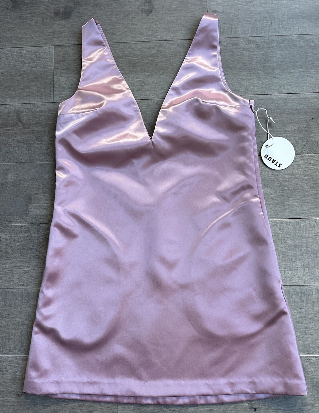 NWT $350 STAUD MINI TEAGAN PINK DRESS, SZ S
