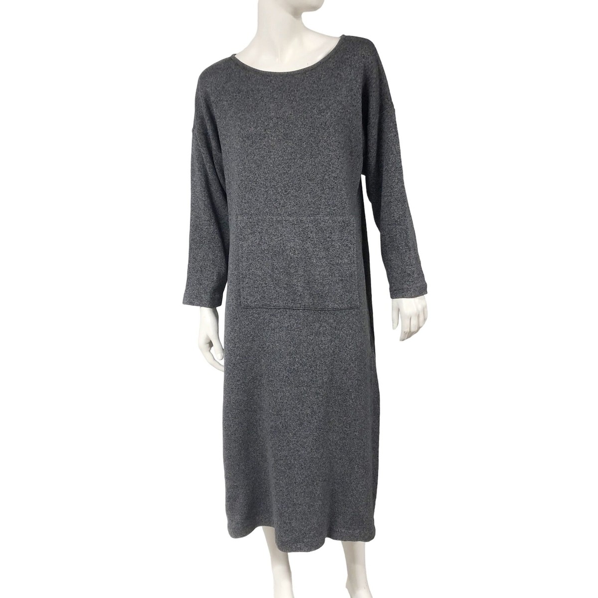 Eileen Fisher Classic Grey Cotton Boxy Midi Knit Dress Womens Size M medium | eBay Eileen Fisher Classic Grey Cotton Boxy Midi Knit Dress Womens Size M medium | eBay