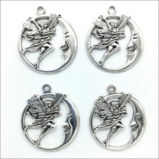 40pcs Angel Elves Moon god Antique Silver Charms Pendants For Jewelry Making DIY