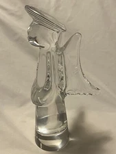 Unbranded Lead Crystal 9” Angel Sculpture Religious Wings Praying 8.00