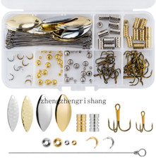 140pcs/Box Spinner Bait Making Parts Starter Kit Shaft Spinner Blades Tackle DIY