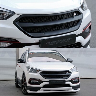 GLOSS BLACK Roadruns Replacement Radiator Grille for Hyundai Santa Fe 2017-2018