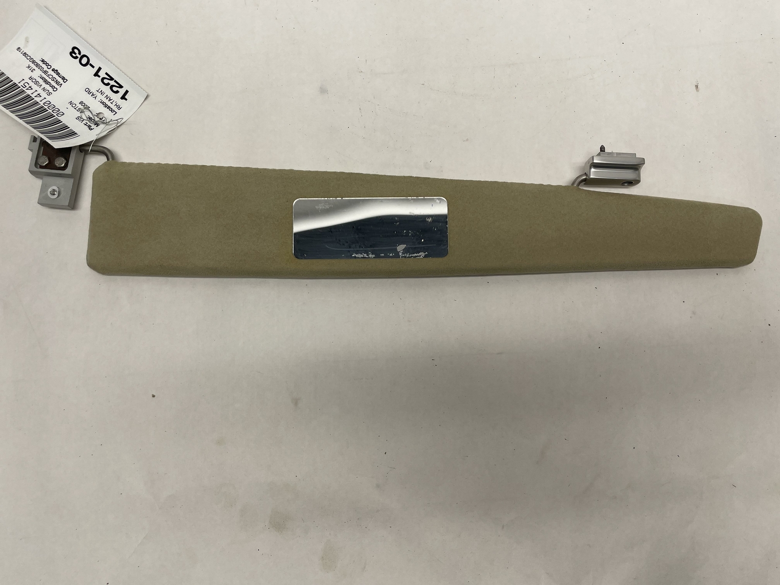 2006-2011 ASTON MARTIN V8 VANTAGE RIGHT PASSENGER SIDE SUN VISOR SHADE TAN OEM