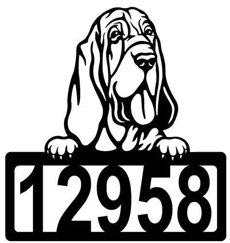 Bloodhound Address Sign - Detailed Dog Design with Custom House Numbers - Made i - Picture 6 of 8