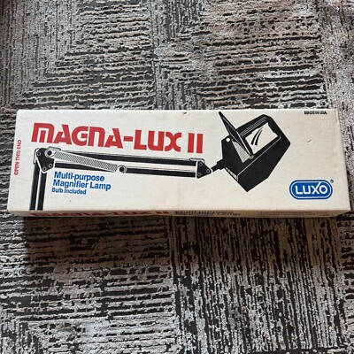 Vintage LUXO Magna-Lux II Multi-Purpose Black Magnifier Lamp 16272BK New Rare