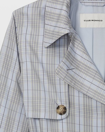 NWOT Club Monaco The Plaid Everywear Trench Coat size XS/TP - Picture 5 of 10