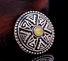 10X 1-1/8" 2-Tone Silver Cowboy Belt Bridle Saddle Tack Cross Concho Screwback