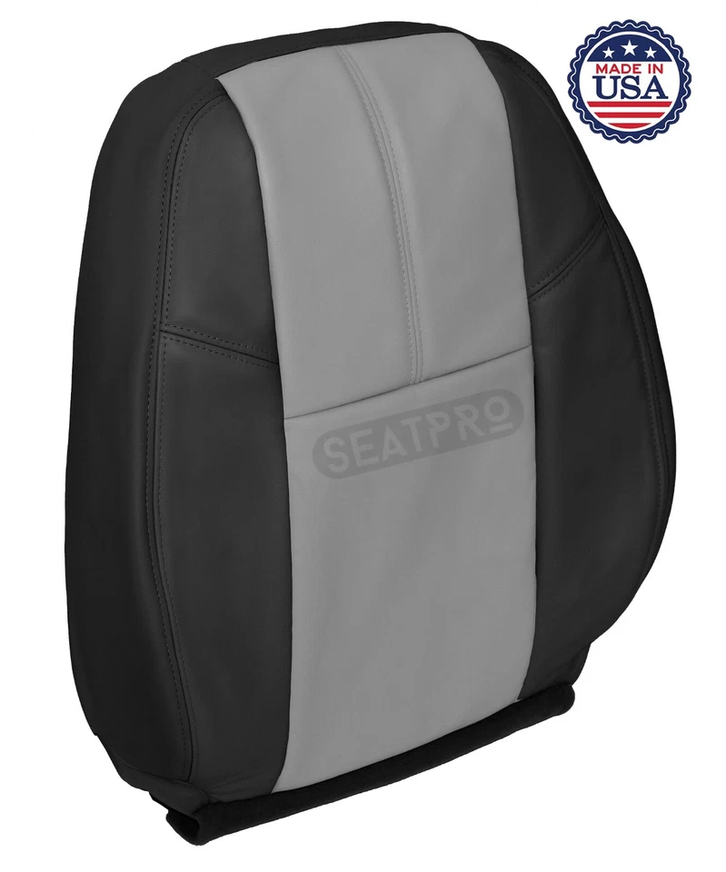 Chevy Avalanche LS LT 2011 2012 cubierta de asiento de cuero delantera inclinada negra y gris Foto 3 de 4