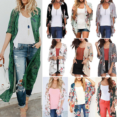 long floral kimono cardigan