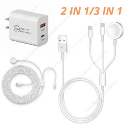 3 in 1 Magnetic Charger USB Cable For iPhone 13 12 11 Pro Max Apple Watch SE 6 5