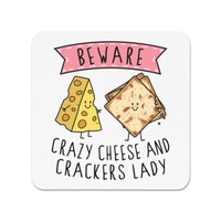 Beware VerrüCkte KäSe Und Knacker Damen KüHlschrankmagnet Lustiger Witz Essen