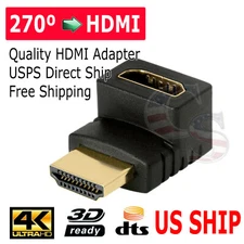 HDMI Male to Female Right Angle Connector Adapter 270 Degree Extender 1080P HDTV
