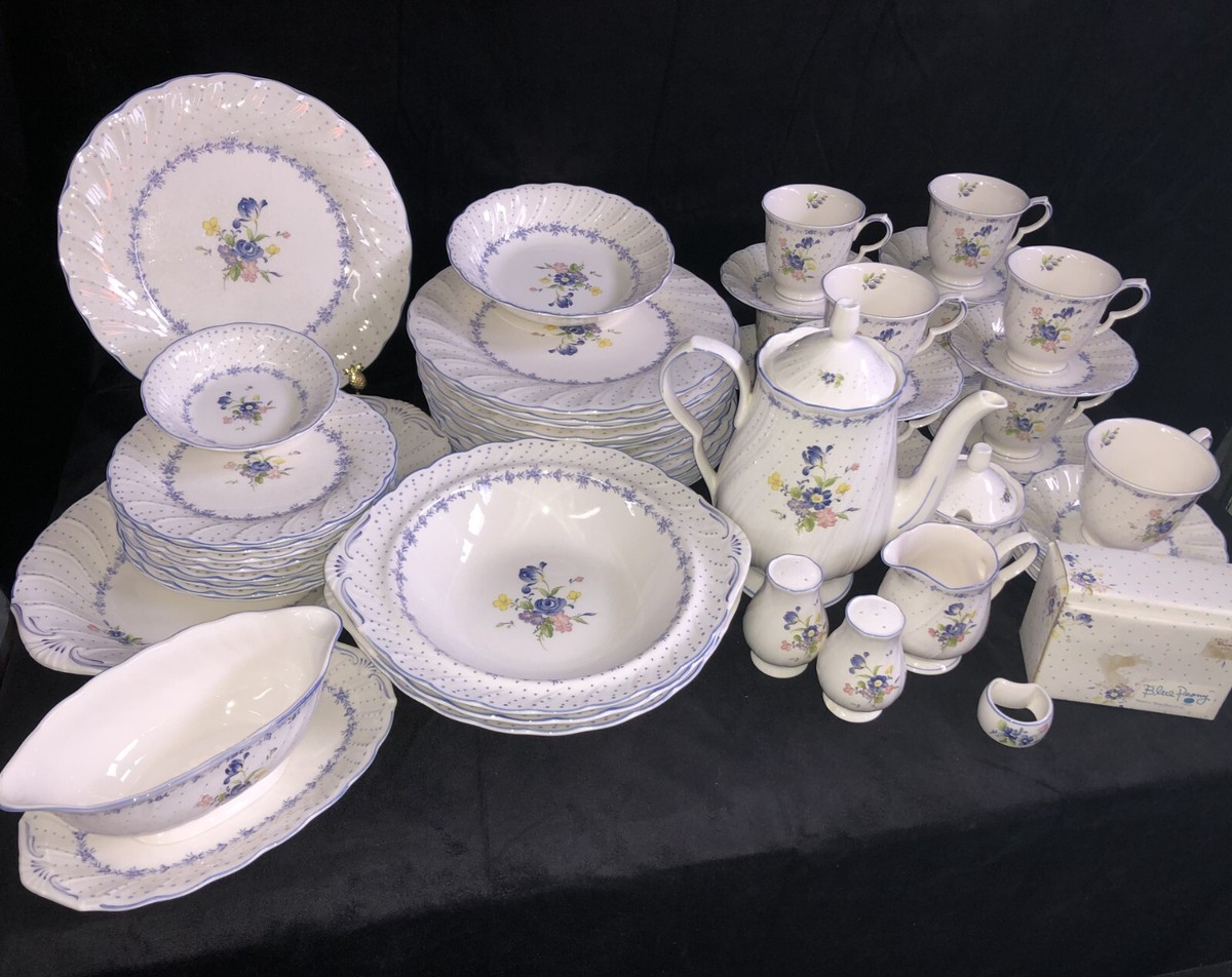 Blue Peony by Nikko 62pc Fine Porcelain Tableware Set Japan