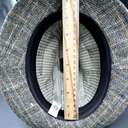 JA MILLER CO Plaid Fedora Small Gray United Hatters Unisex - Picture 10 of 10