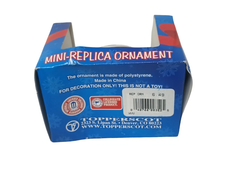 West Virginia Mountaineers Ornament Replica Football NIB - Image 2 of 4