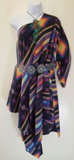 Black Native American Southwestern Tribal Poncho Maxi Coat Dress Festival Bridal