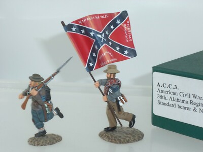 FRONTLINE ACC3 38TH ALABAMA REGIMENT STANDARD BEARER + NCO METAL SOLDAT SET