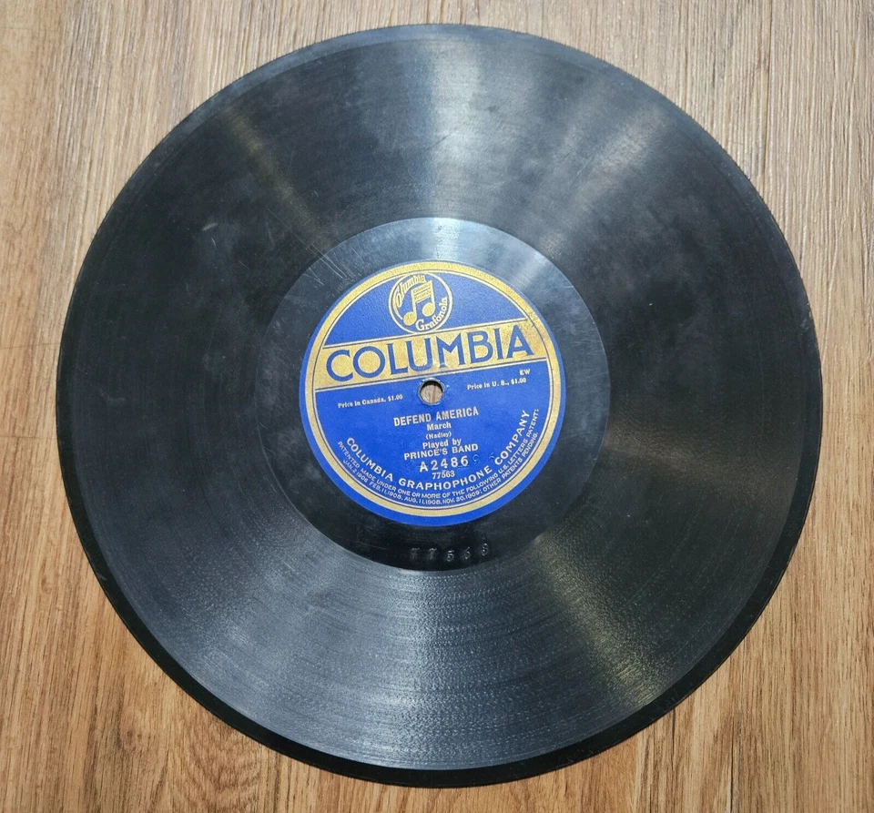 Prince's Band–American Eagle March/Defend America 1917 Columbia A2486 10" V+/V+ - Image 3 of 4