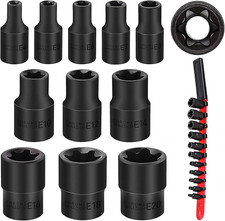 11 Pcs E-Torx Socket Set Star Rail External T...