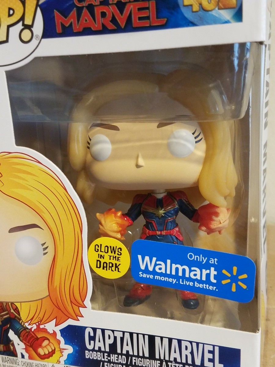 Funko Pop Glow In The Dark Captain Marvel Vinyl Figure Walmart Exclusive