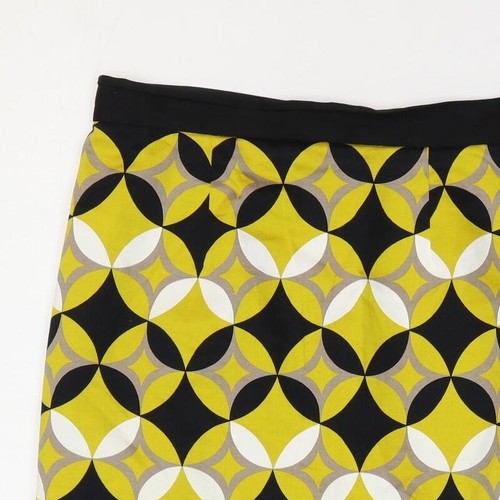 Jasper Conran Womens Yellow Cotton Blend Skirt Size 10 - Picture 3 of 12