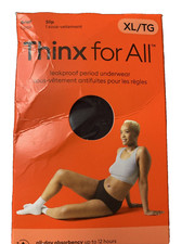 Boxed Thinx For All Period Underwear XL Black Brief Slip All-Day Absorbency