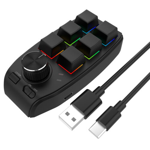 Gaming Mini Programming Macro Keyboard RGB Custom Knob Keyboard 6-Key 1-Knob.