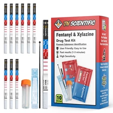 TN Scientific FYL & XYL Drug Test Strip Kit 10 Pack Powder, Liquid, & Urinalysis