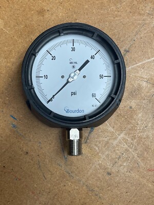BOURDON AHG6 SERIES 0-60PSI PRESSURE GAUGE-4.5'' DIAL 1/2'' LOW MOUNT CONNECTION
