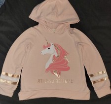 Girls Unicorn Always Believe Hoodie Size 4
