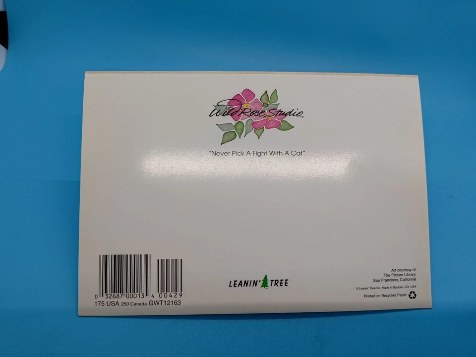 Leanin' Tree Get Well Soon Card Never Pick A Fight W/A Cat - Image 4 of 4