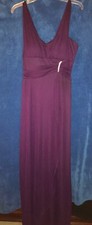 Betsy  Adam Purple Evening / Prom Gown Sleeveless Zip Back Jeweled Accent Waist
