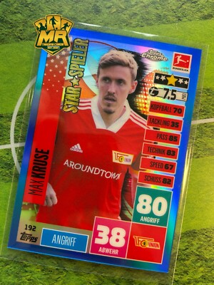 Match Attax Bundesliga Chrome 2020/2021 # Max Kruse Nr. 192 # Blue Parallel /150