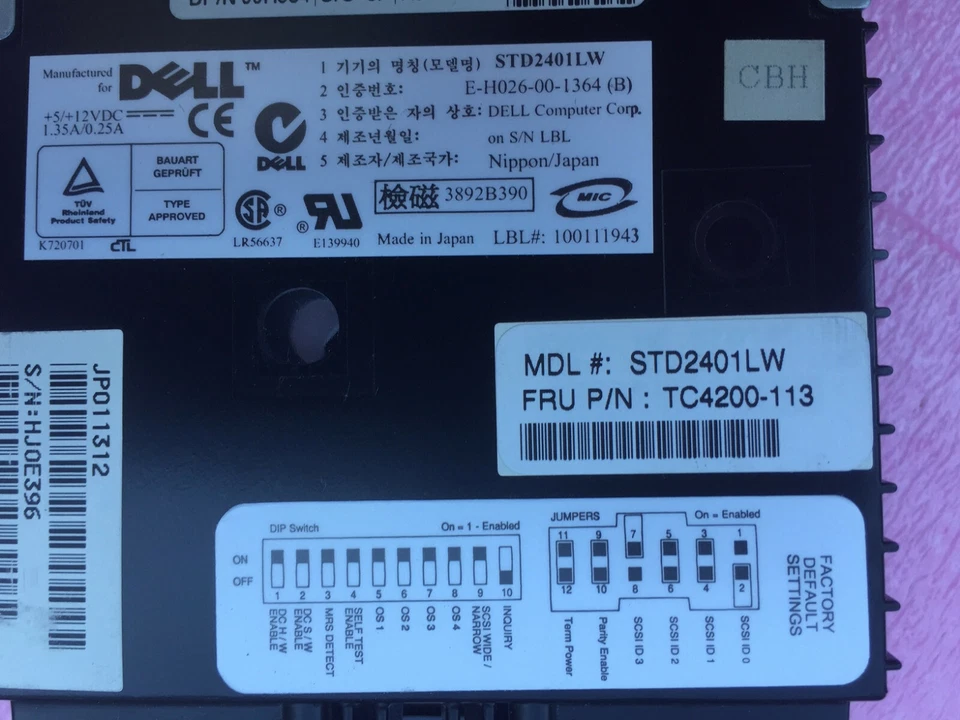 Dell Scorpion 20/40GB DDS-4 SCSI LVD Internal Tape Drive STD2401LW - Image 3 of 4