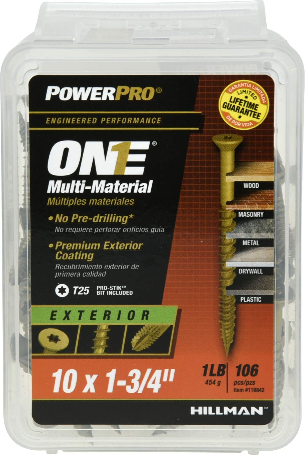 Power Pro Premium Multi-Material Flat Head Screws Epoxy Coated Steel Fasteners