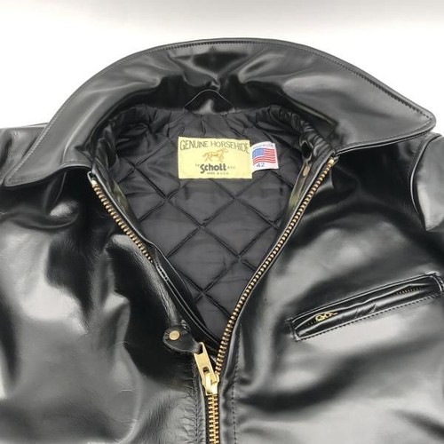 Schott Black Horsehide Leather Single Rider Jacket 42 - Gem