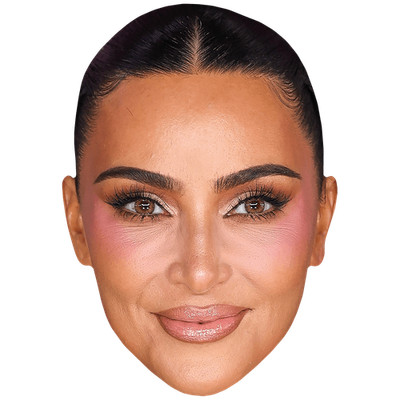 Kim Kardashian (Hair Up) Promi Maske, flaches Kartengesicht, Kostüm Maske