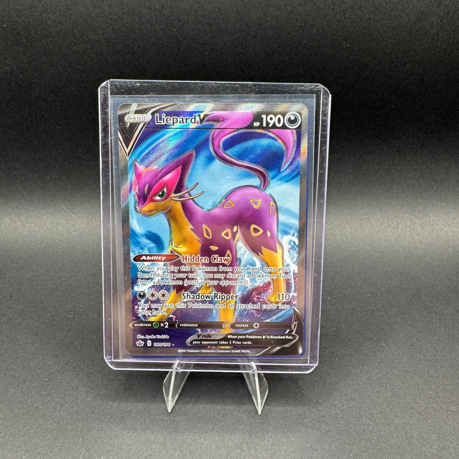 Liepard V Pokemon Chilling Reign 180/198 Ultra Rare Full Art Holo SWSH NM