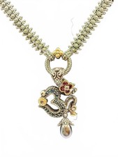 Collar potenciador cuarzo oro 18K Barbara Bixby plata esterlina 24" 70,8 g