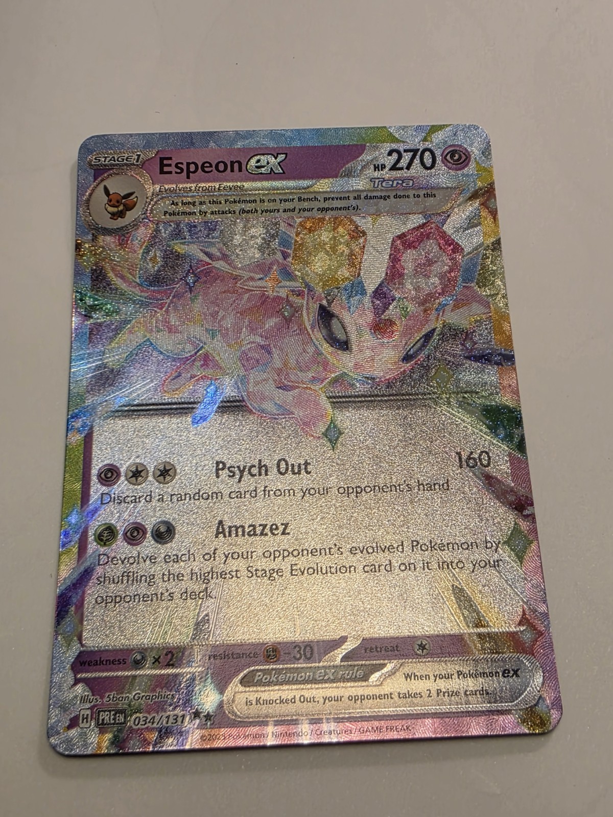 Espeon EX 034/131 Prismatic Evolution Holo Pokemon Card tcg