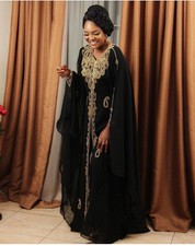 Eid Sale Abaya Kaftan Georgette Stylish Gown Islamic Dubai Farasha Moroccan Long