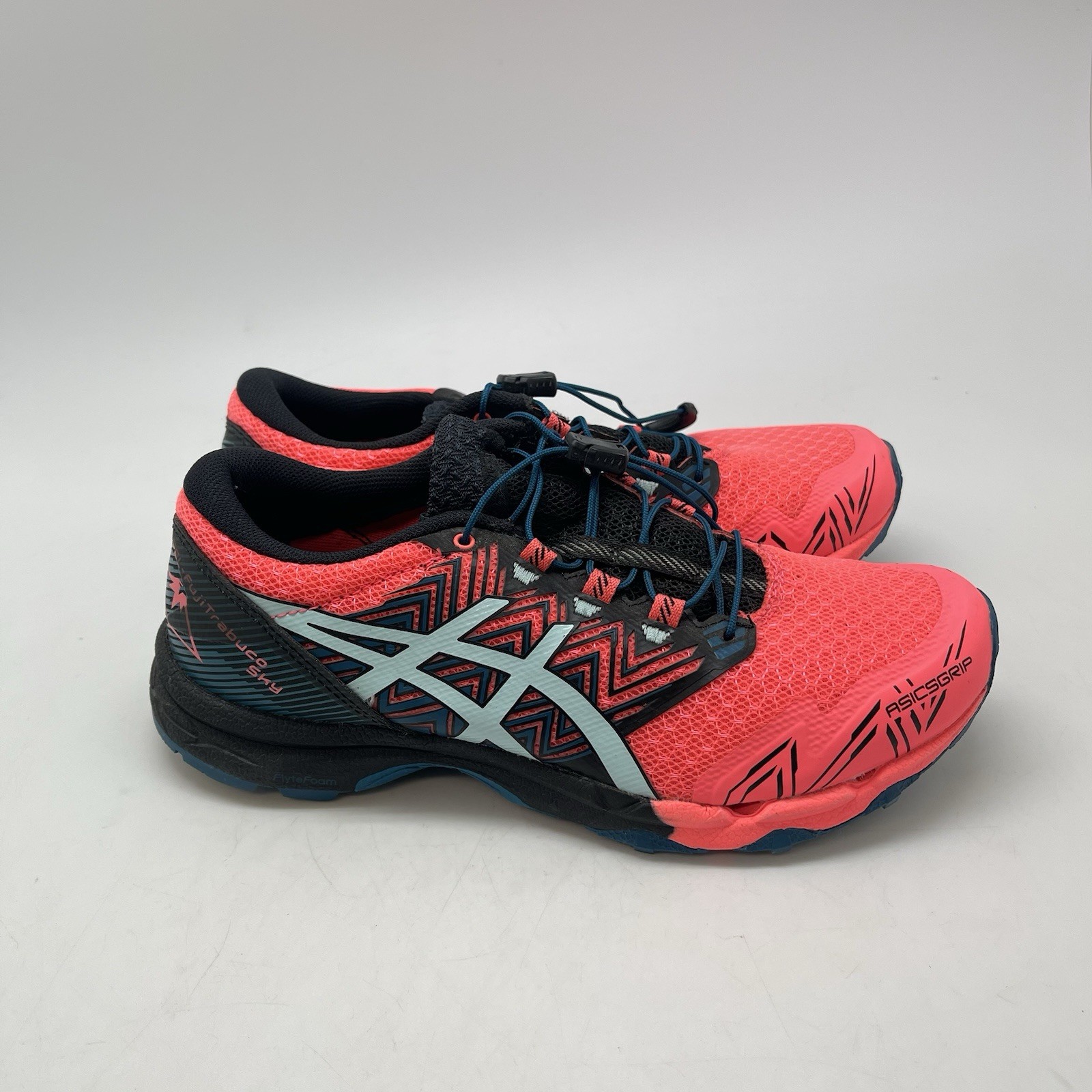 Asics Gel-Fujitrabuco Sky Zapatillas Mujer 6.5 Rosa Neón Azul 1012A770 Trail Zapato