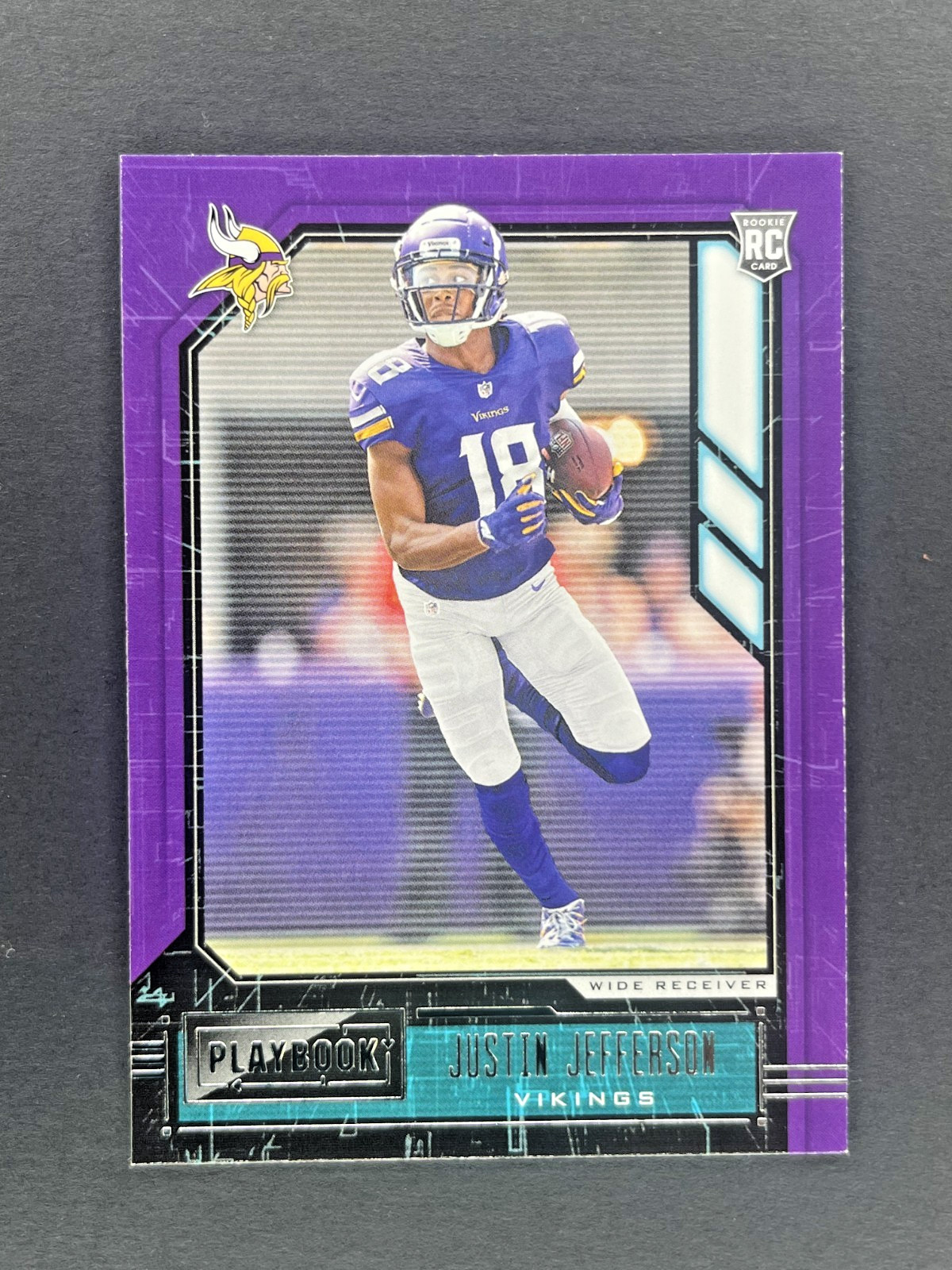 2020 Panini Playbook Justin Jefferson Base Rookie Card #114 (RC) Vikings