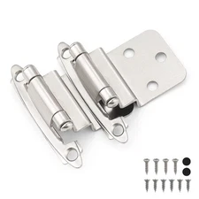 knobelite 20 Pairs (40 Pack) 3/8 Inch Inset Cabinet Hinges, Satin Nicke Decor...