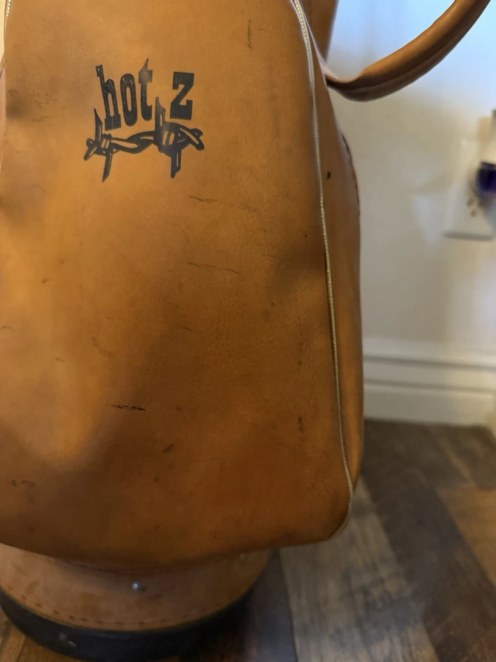 Bolso de golf/bolso de carrito/capucha vintage Hot Z de cuero marrón sintético, cubiertas de palos con palos Foto 3 de 4