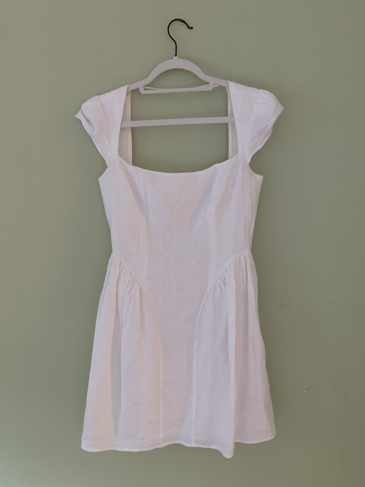 Reformation Oaklyn Linen Dress In White Size 6 Pre-owned Excellent Condition