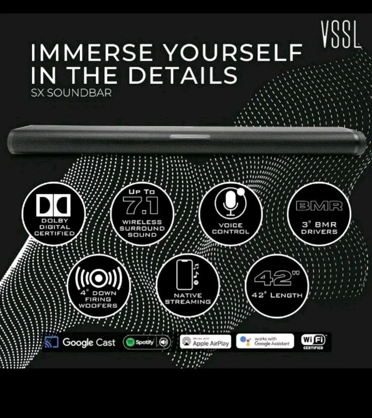 Barra de sonido VSSL SX - Barra de sonido Dolby Certificada 42 pulgadas - NUEVA Foto 3 de 4