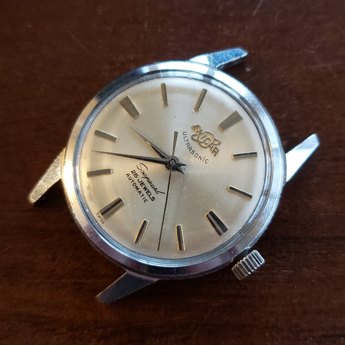 1960s Enicar Seapearl Ultrasonic Automatic Vintage Watch 25 Jewels